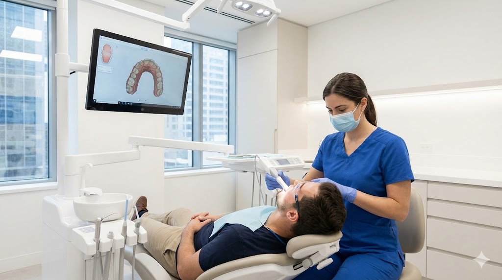 Paciente tranquilo em atendimento odontológico