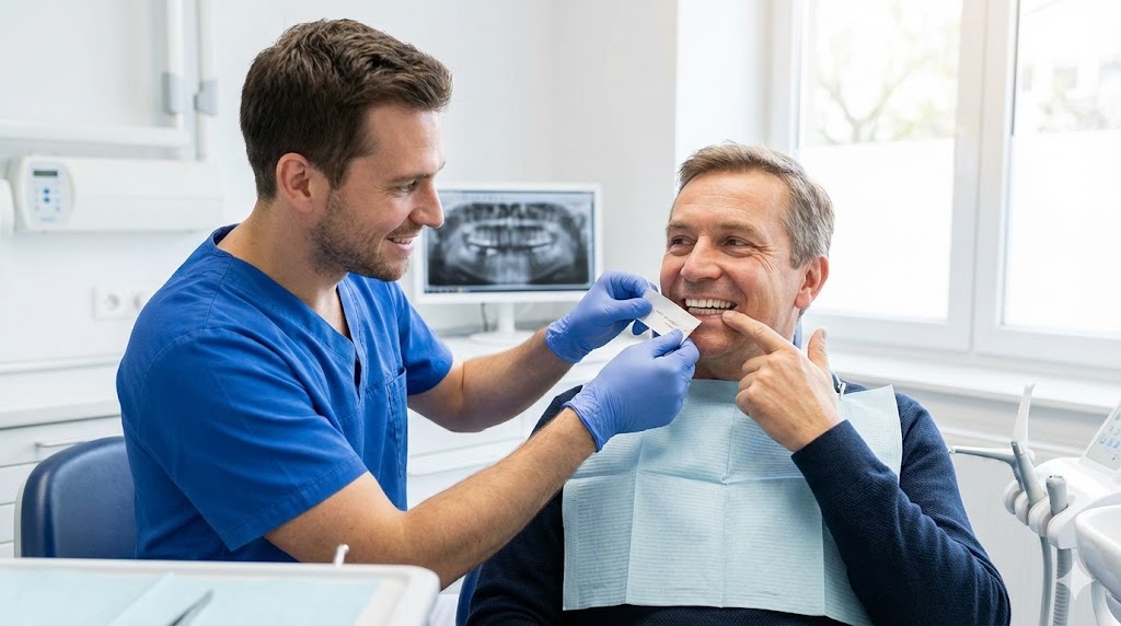 Idoso recuperando a função mastigatória